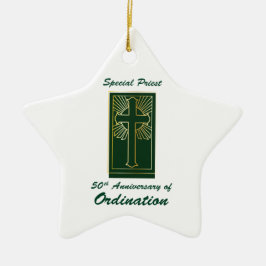 Priester 50 Jubiläum der Ordination Leder Look Keramik Ornament