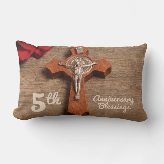 Priester 5. Ordination Jubiläum Rose und Rosary Lendenkissen (Vorderseite)
