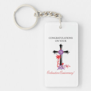 Priester 75. Ordination Jubiläum Schwarzes Kreuz Schlüsselanhänger