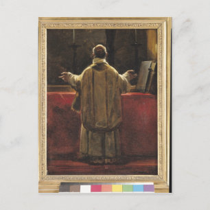 Priester am Altar Postkarte
