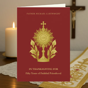Priester des Goldenen Monstrance 50 Jahre Jubiläum Karte