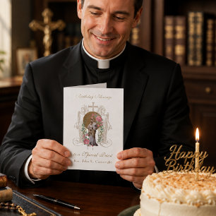 Priester Geburtstag Segen Feiern Jungfrau Mary Karte