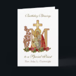 Priester Geburtstag Segen Feiern Jungfrau Mary Karte<br><div class="desc">Dies ist ein wunderschönes,  traditionell katholisches,  individuelles Bild der gesegneten Jungfrau Maria mit dem Jesuskind auf einem goldenen Marian Cross mit Rot und Rosa Rosen. Alle Texte und Schriftart können zum Anzug des Ereignisses und des Empfängers geändert werden.</div>