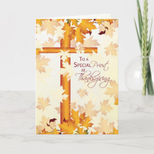 Priester glückliches Erntedankfest, katholisch Feiertagskarte