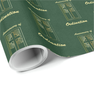 Priester-Jahrestag der Ordination Leder Look Geschenkpapier