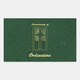 Priester-Jahrestag der Ordination Leder Look Rechteckiger Aufkleber