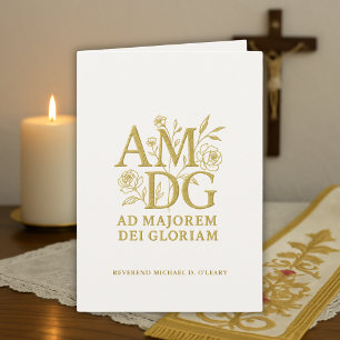 Priester-Jubiläum 50 Jahre AMDG Karte