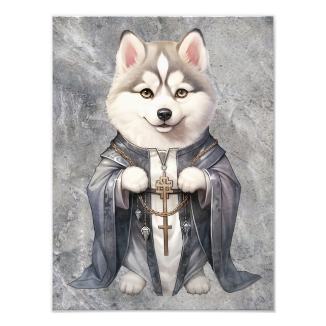Priester King Siberian Husky Dog Fotodruck (Vorne)