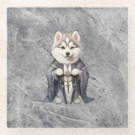 Priester King Siberian Husky Dog Glasuntersetzer