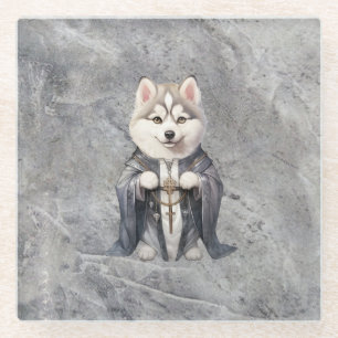Priester King Siberian Husky Dog Glasuntersetzer