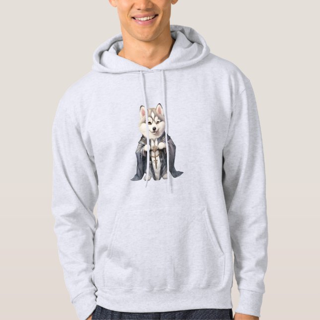 Priester King Siberian Husky Dog Hoodie (Vorderseite)