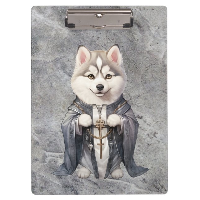 Priester King Siberian Husky Dog Klemmbrett (Vorderseite)