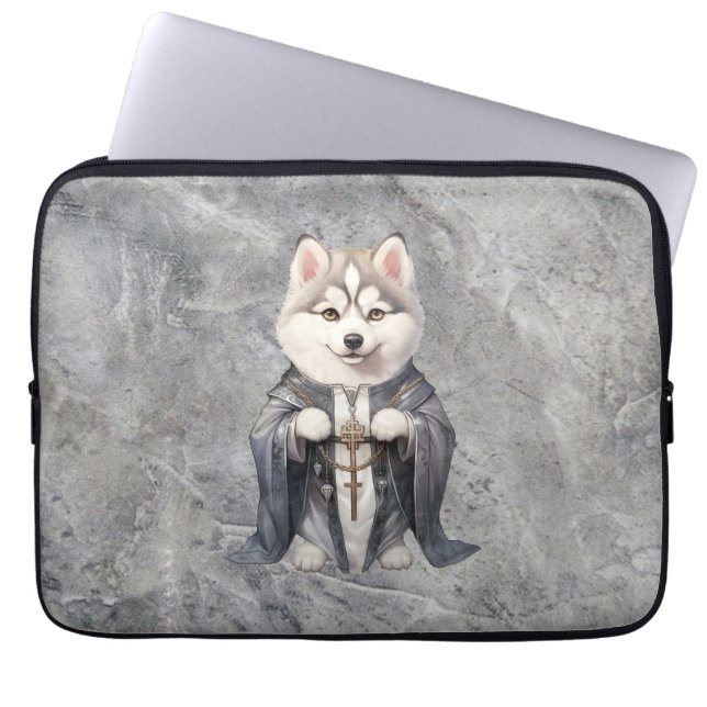 Priester King Siberian Husky Dog Laptopschutzhülle (Vorderseite)
