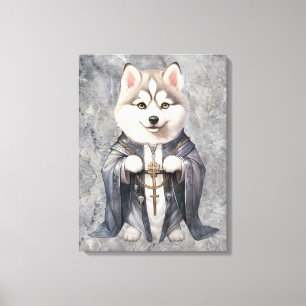 Priester King Siberian Husky Dog Leinwanddruck