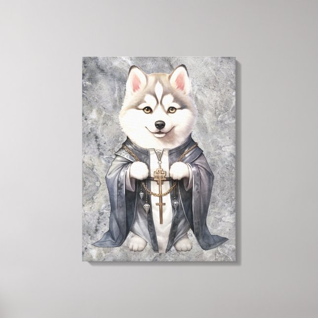 Priester King Siberian Husky Dog Leinwanddruck (Vorderseite)