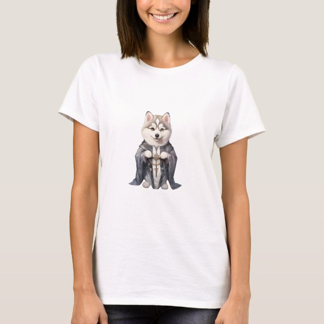 Priester King Siberian Husky Dog T-Shirt (Vorderseite)