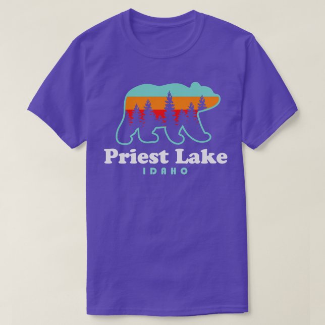 Priester Lake Idaho Camping Bär Spokane Washington T-Shirt (Design vorne)
