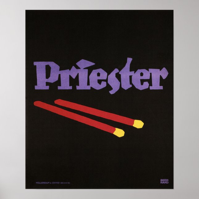 PRIESTER Matches Lucien Bernhardt Sachplakat Art Poster (Vorne)