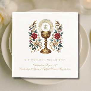 Priester Ordination Jubiläum Chalice Gastgeber Ros Serviette