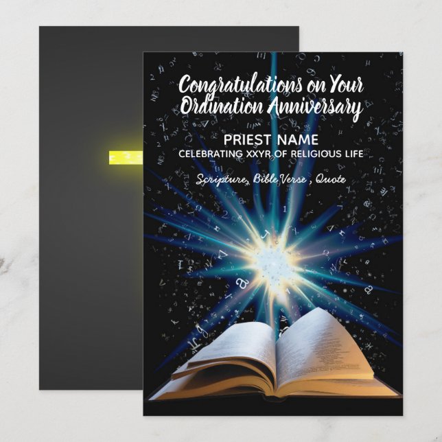 Priester-Ordinationsjubiläum - JEDES JAHR Einladung (Vorne/Hinten)