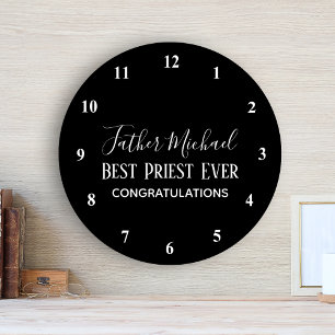 Priester Pastor Clergy Gifts - Einfach Personalisi Runde Wanduhr