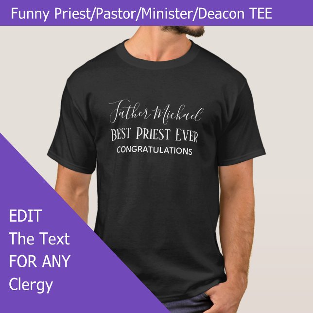 Priester Pastor Clergy Gifts - Einfach Personalisi T-Shirt (Von Creator hochgeladen)