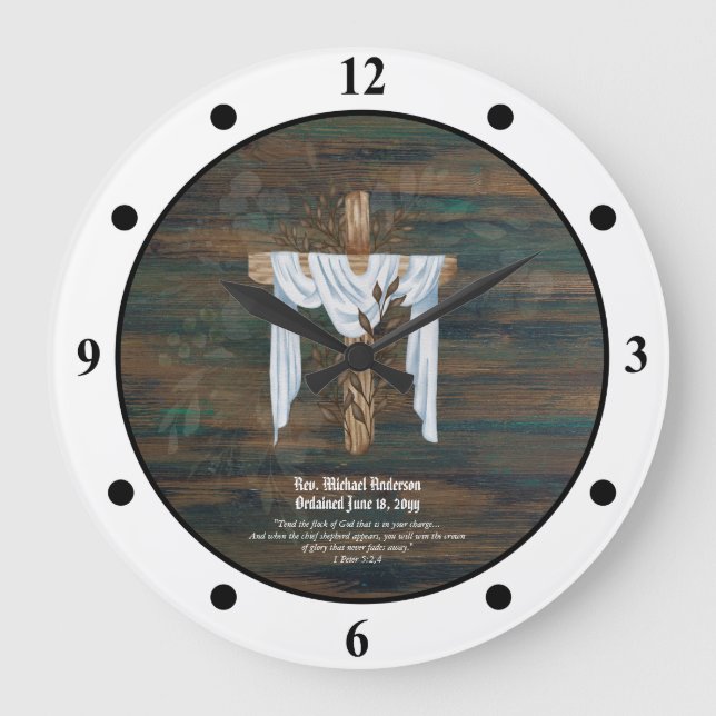 Priester Pastor Deacon Minister Groß Große Wanduhr (Vorderseite)
