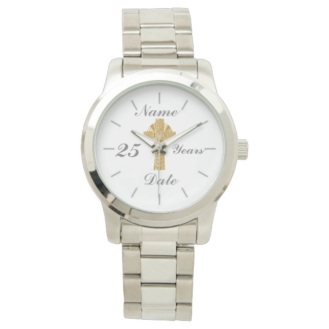 Priester Silver Jubilee 25. Personalisierte Uhr (Vorderseite)