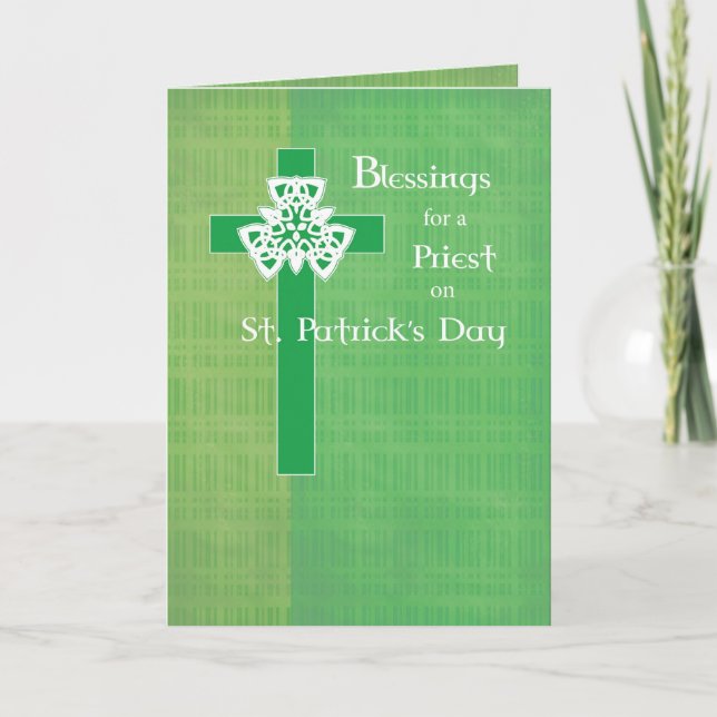 Priester St. Patrick's Day Cross Karte (Vorderseite)