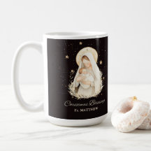 Priester-Weihnachtssegen Madonna Kind Schwarz