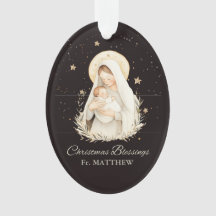 Priester-Weihnachtssegen Madonna Kind Schwarz