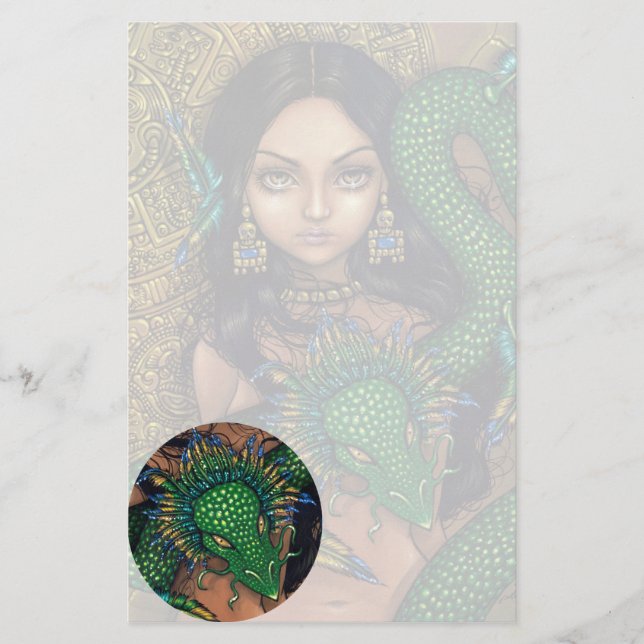 "Priesterin von Quetzalcoatl" Briefpapier (Vorderseite)