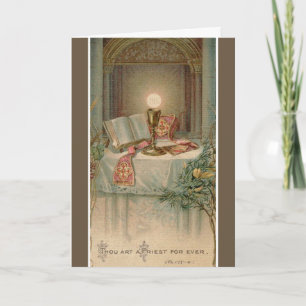 Priesterjubiläum Missale Hostie Kelch Altar Karte