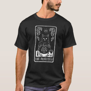 Priestess Hexenkatze Tarot Karte Pagan Goblincore  T-Shirt