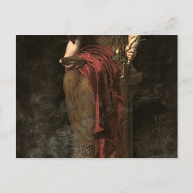 Priestess of Delphi, 1891 von John Collier Postkarte (Vorderseite)