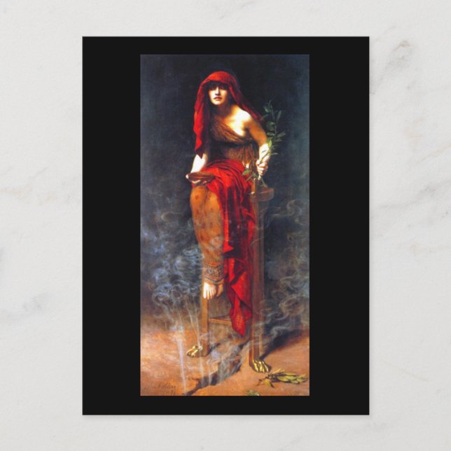 Priestess of Delphi ~ Collier Fine Art Malerei Postkarte (Vorderseite)