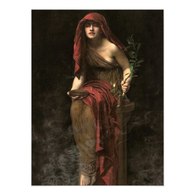 Priestess von Delphi von John Collier Fotodruck (Vorne)