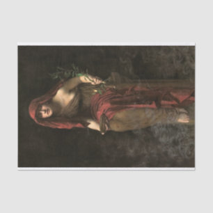 Priestess von Delphi von John Collier Seidenpapier