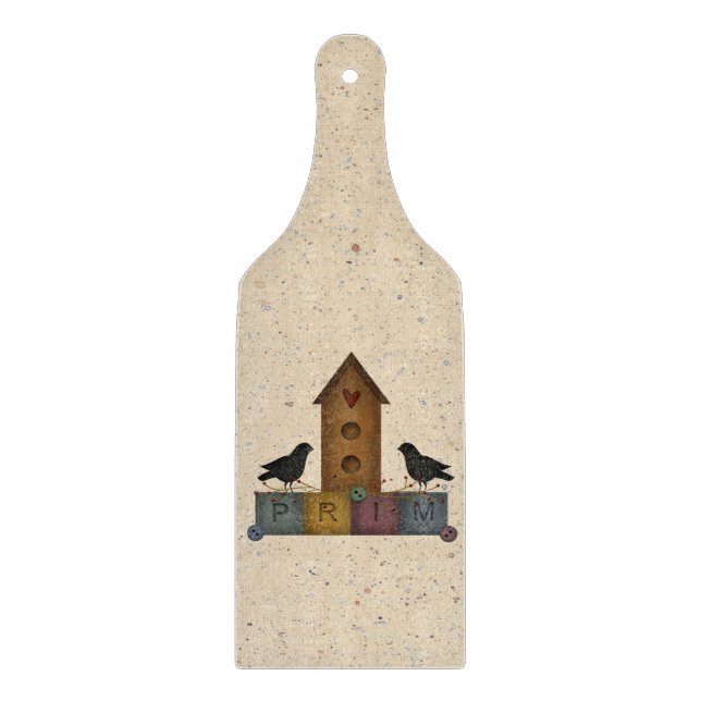 Prim Birdhouse Glas Cutting Board Schneidebrett (Vorderseite)