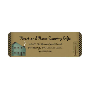 Prim Country Saltbox House Checked Rücksendeadress
