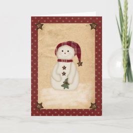 Prim Country Snowman Card Feiertagskarte
