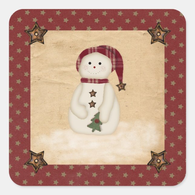 Prim Country Snowman Sticker (Vorderseite)