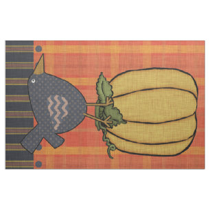 Prim Crow auf Pumpkin Fat Quarter Stoff