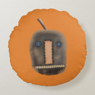 Prim Pumpkin   Creepy   Halloween Rundes Kissen