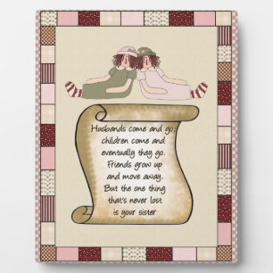 Prim Sisters Poem Plaque Fotoplatte