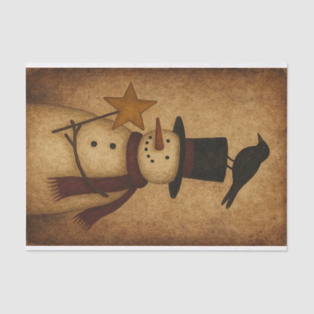 Prim Snowman and Crow Seidenpapier (Vorderseite)