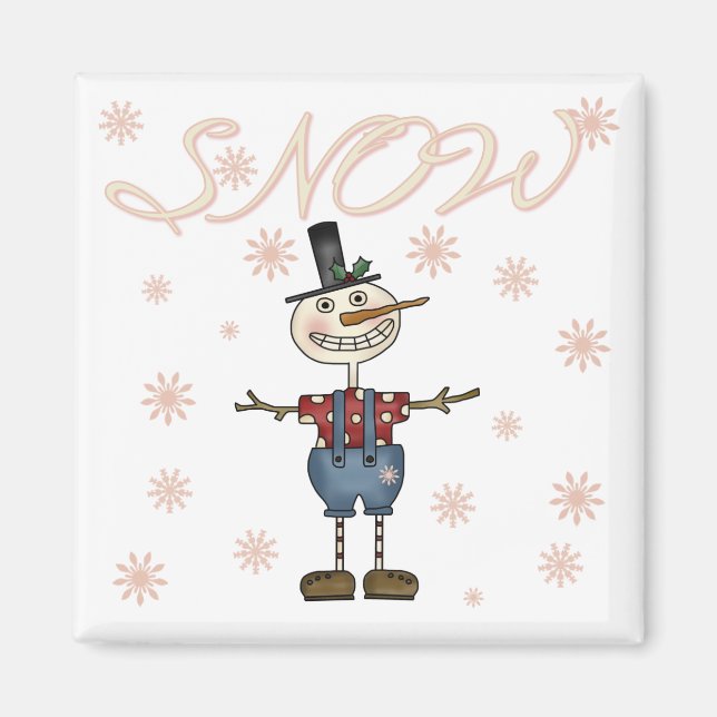 Prim Snowman Tshirts und Geschenke Magnet (Vorne)