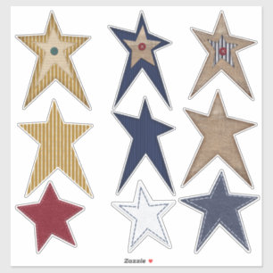 Prim Stars fühlen Burlap Look Spaß Aufkleber