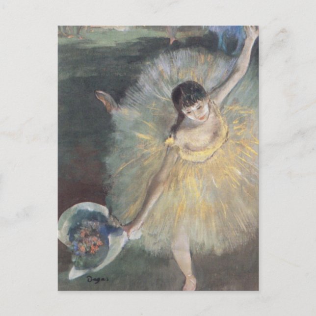 Prima Ballerina Bowing auf Bühne Edgar Degas Postkarte (Vorderseite)