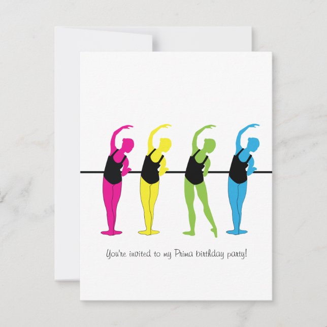 Prima Ballerina Einladung zum Geburtstag (Vorderseite)